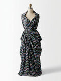 Close-up Texture & Drape of Black / Charcoal Grey Japan Satin Fabric — FAB VOGUE Studio