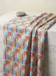 Multicolor Abstract Geometric Patchwork Japan Satin Digital Printed Fabric