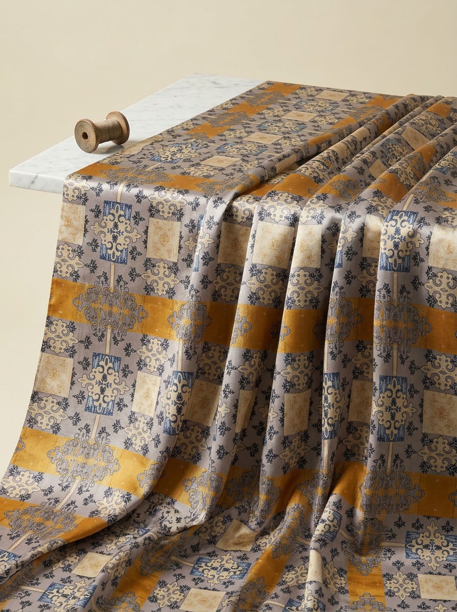 Close-up Texture & Drape of Japan Satin Fabric — FAB VOGUE Studio