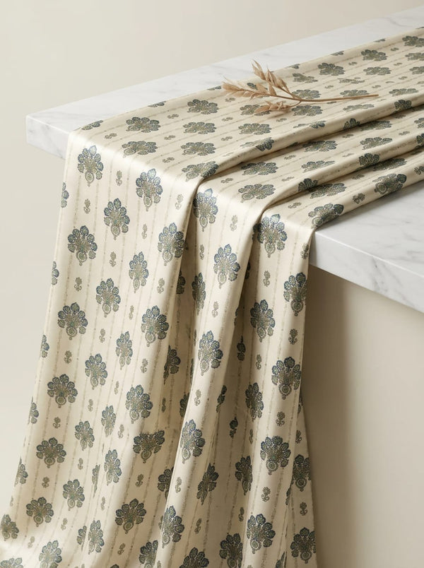 Close-up Texture & Drape of Sage Green Japan Satin Fabric — FAB VOGUE Studio