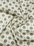 Close-up Texture & Drape of Sage Green Japan Satin Fabric — FAB VOGUE Studio