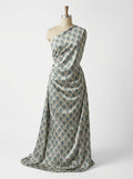 Close-up Texture & Drape of Royal Blue / Indigo Japan Satin Fabric — FAB VOGUE Studio