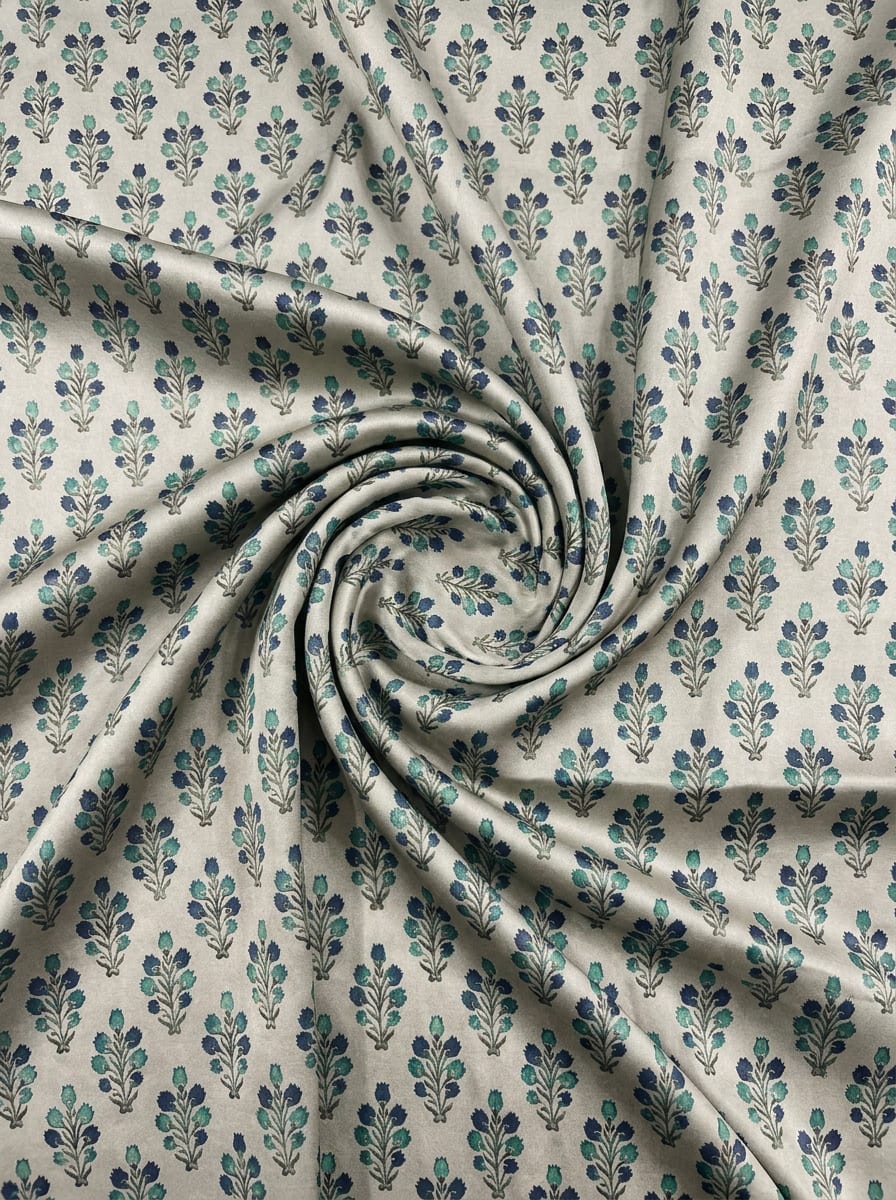 Close-up Texture & Drape of Royal Blue / Indigo Japan Satin Fabric — FAB VOGUE Studio