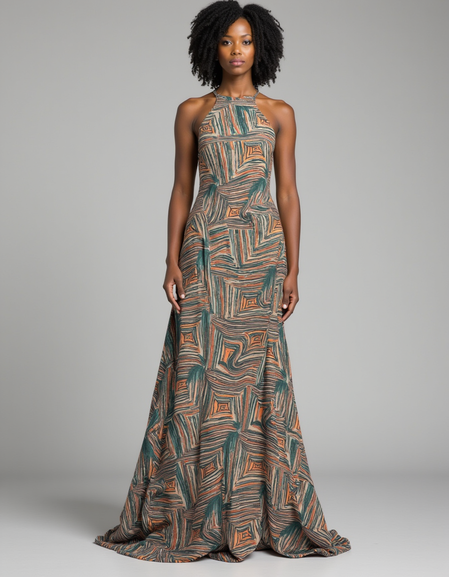 FAB VOGUE Studio Digital Printed Japan Satin Fabric - Green Marble