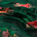 Beautiful Roses With Leaves Digital Printed Fabric - Pure Georgette – 1 3