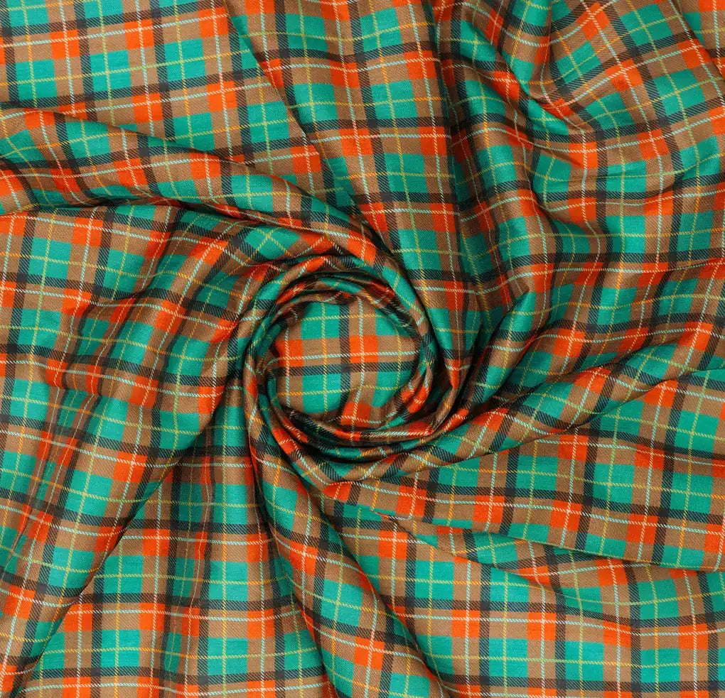 Mini Check Patterns Digital Printed Fabric - Tusser Silk – 1 3 94df31d1 8d35 4b69 a92c 10a5e46a1a52