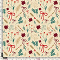 Classy Christmas Cream Red Japan Satin Printed Fabric – 2.1