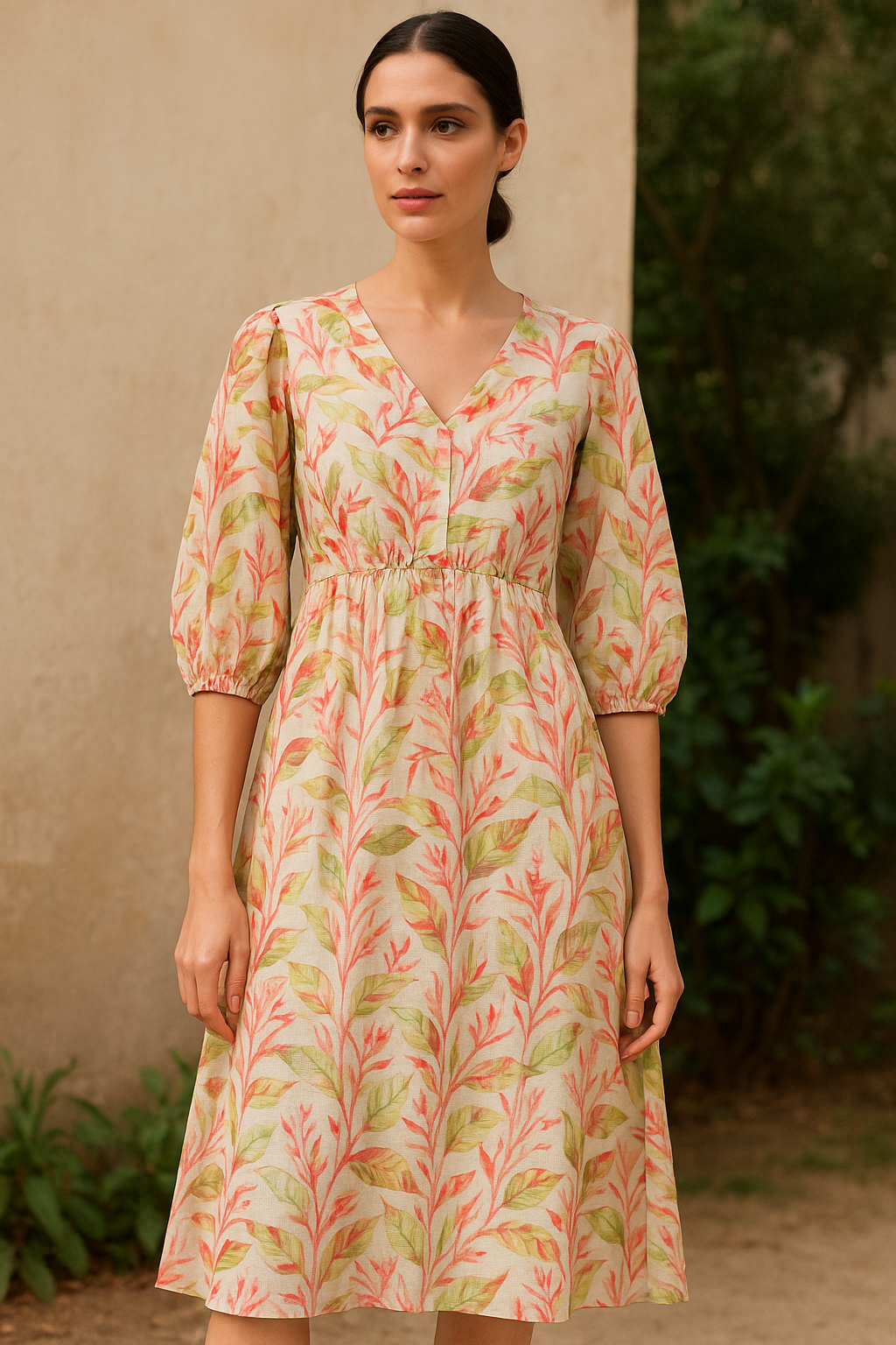 Pink Floral Printed Kota Doria Fabric