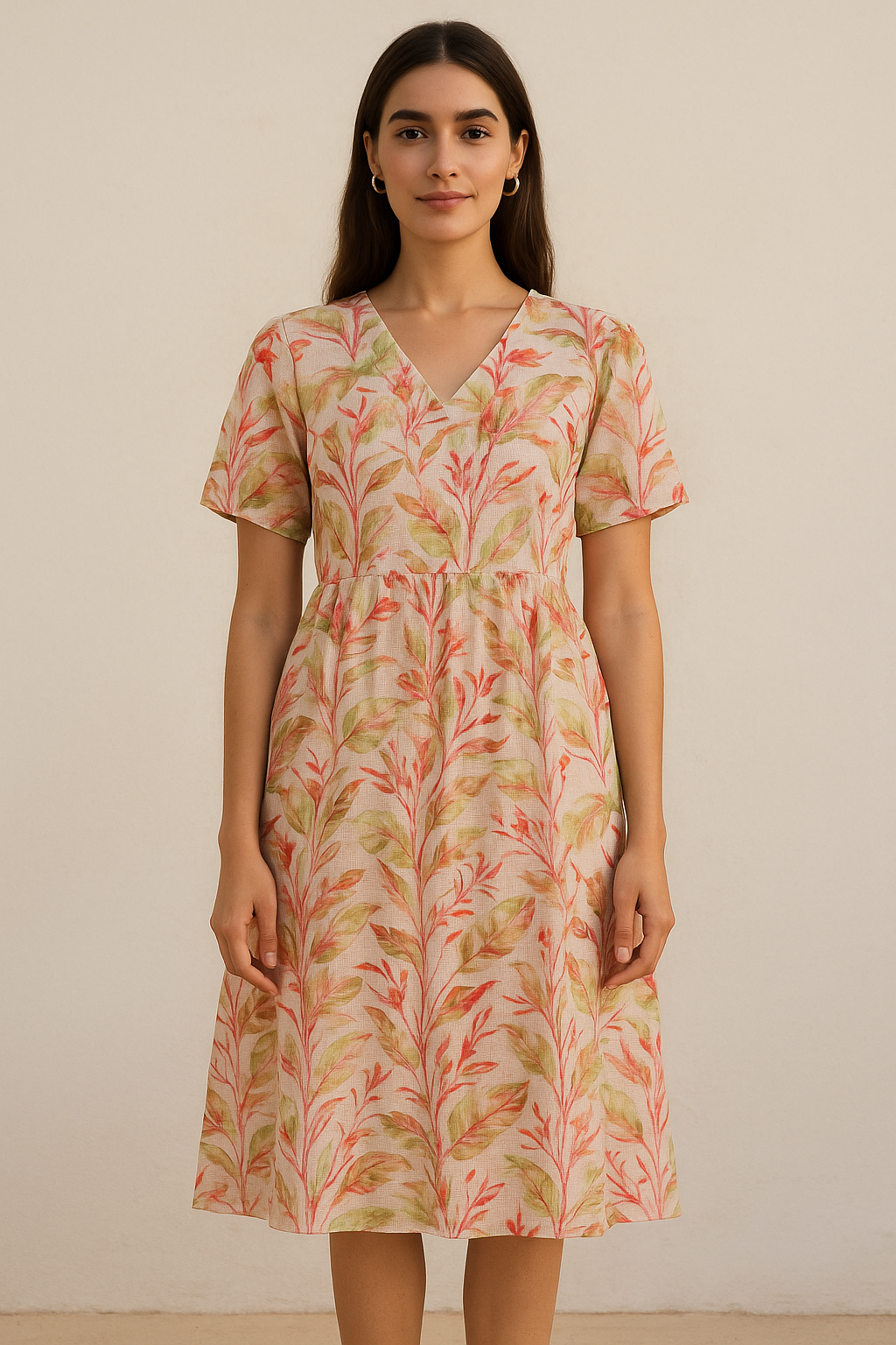 Pink Floral Printed Kota Doria Fabric