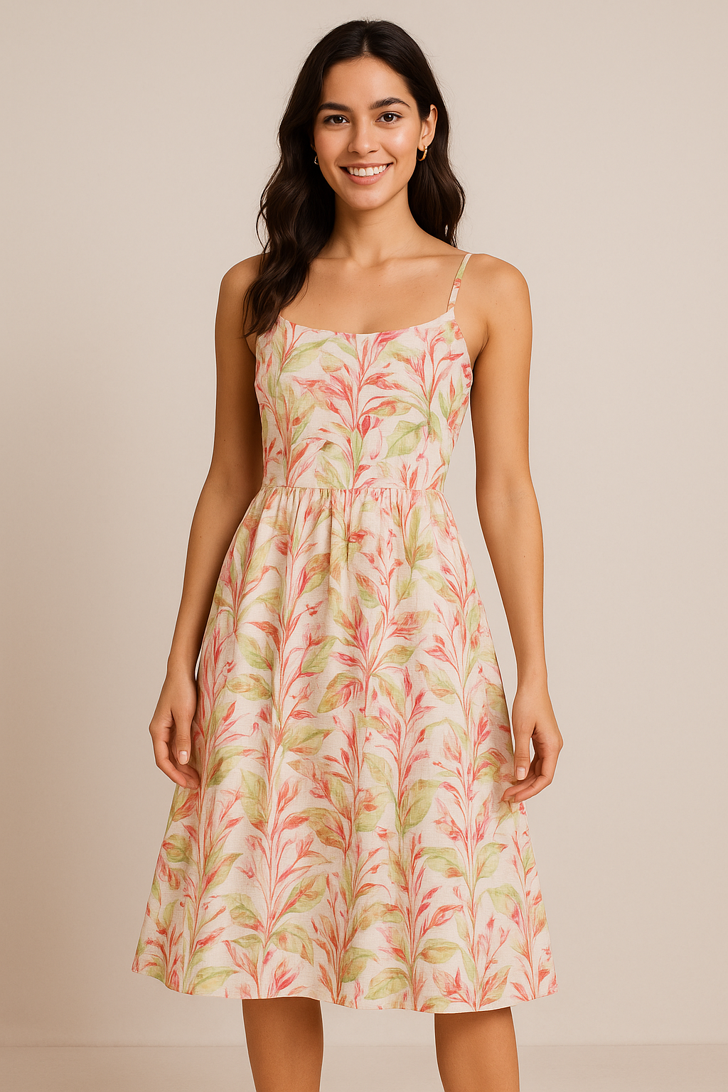 Pink Floral Printed Kota Doria Fabric