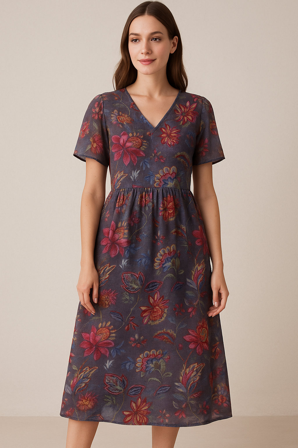 Floral Printed Kota Doria Fabric