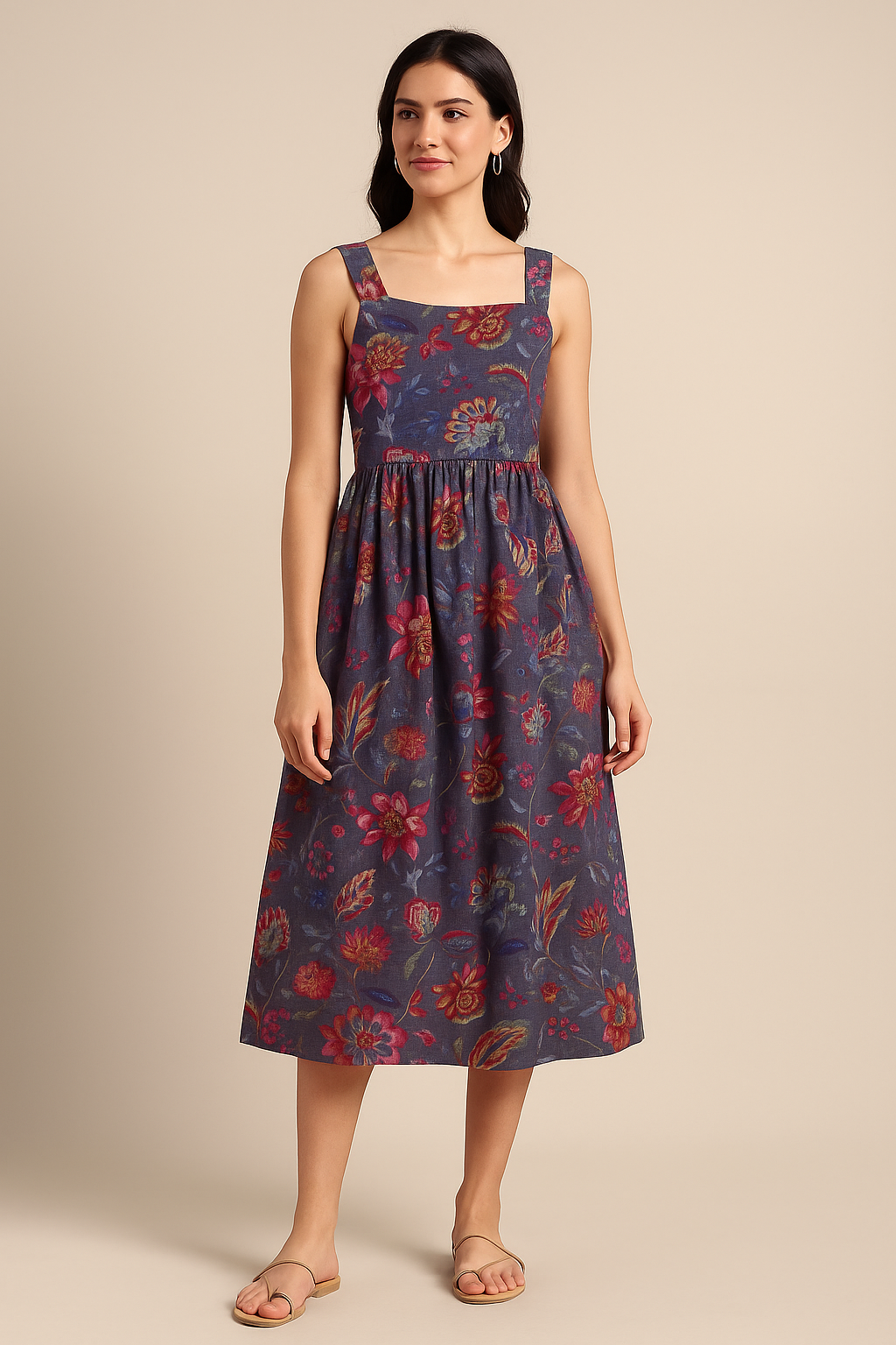 Floral Printed Kota Doria Fabric