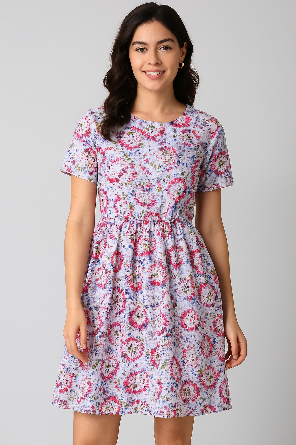 Abstract Floral Muslin Fabric