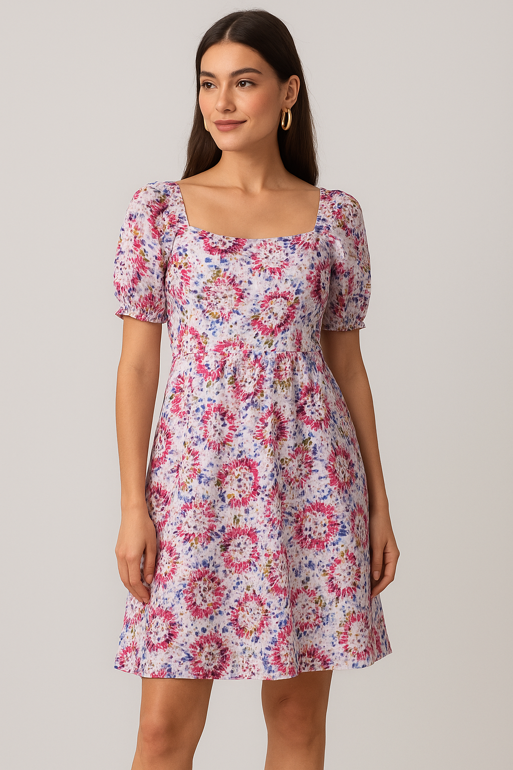 Abstract Floral Muslin Fabric