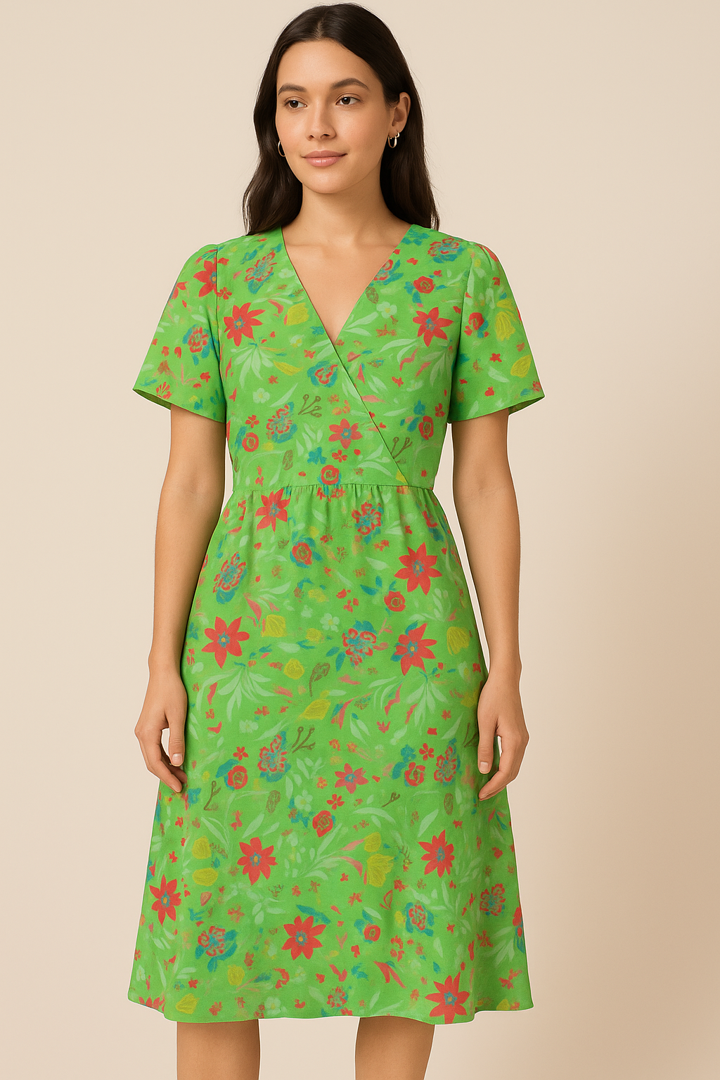 Multicolor Floral Print Muslin Fabric