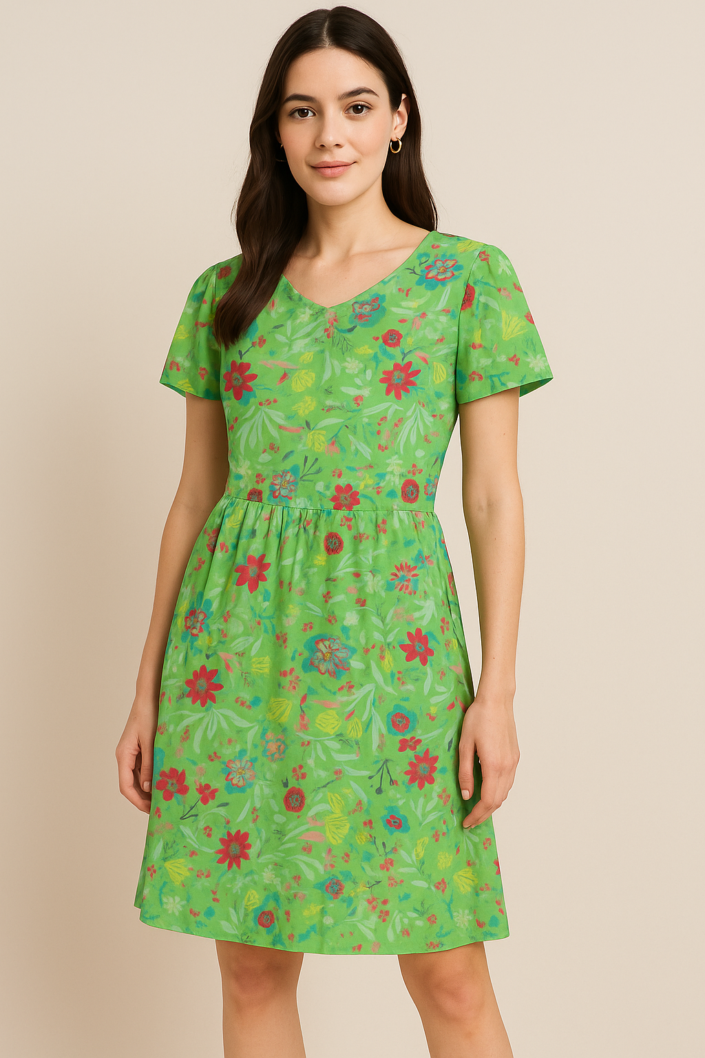 Multicolor Floral Print Muslin Fabric