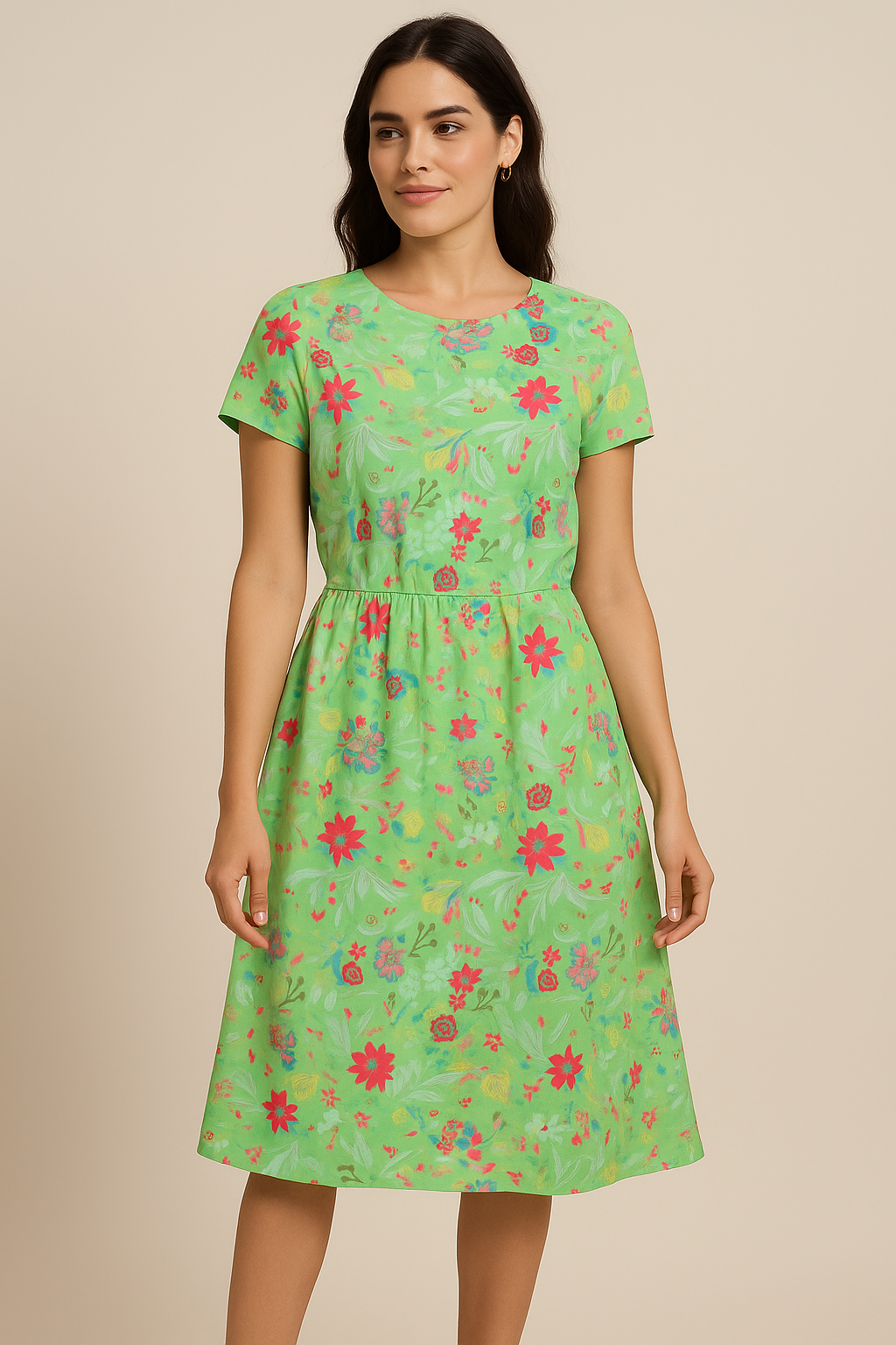 Multicolor Floral Print Muslin Fabric