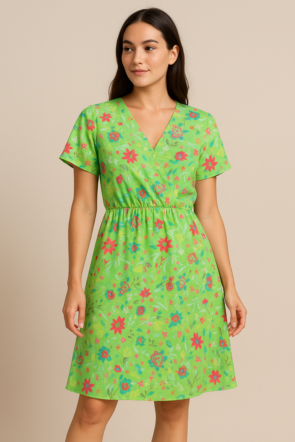 Multicolor Floral Print Muslin Fabric