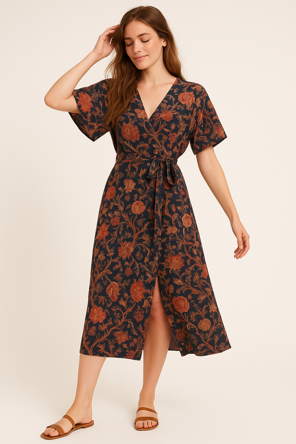 Japanese Chinoiserie Natural Digital Printed Fabric - Weightless