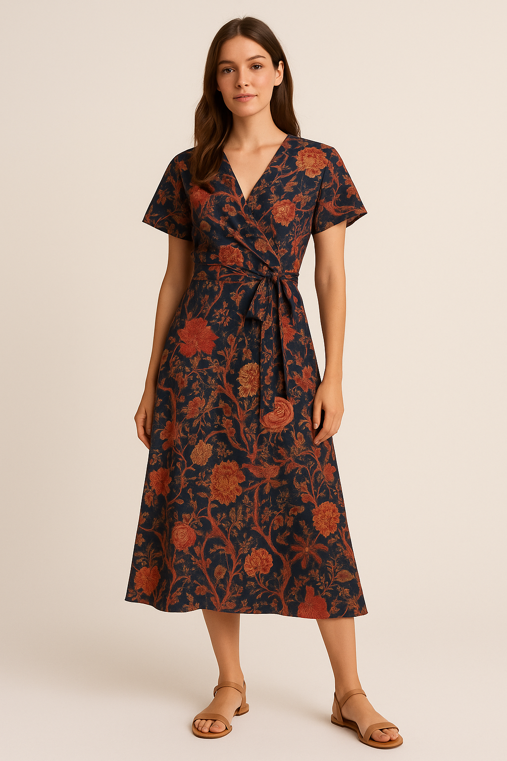 Japanese Chinoiserie Natural Digital Printed Fabric - Weightless