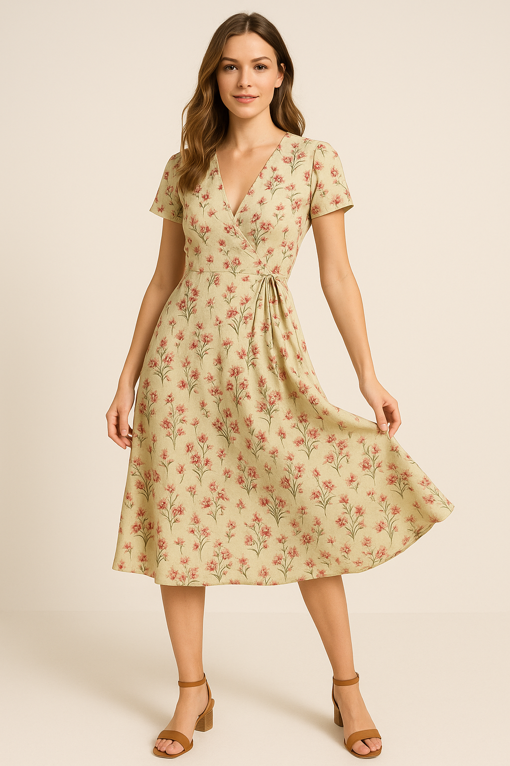 Beautiful Tiny Pink Chintz Digital Printed Fabric - Weightless