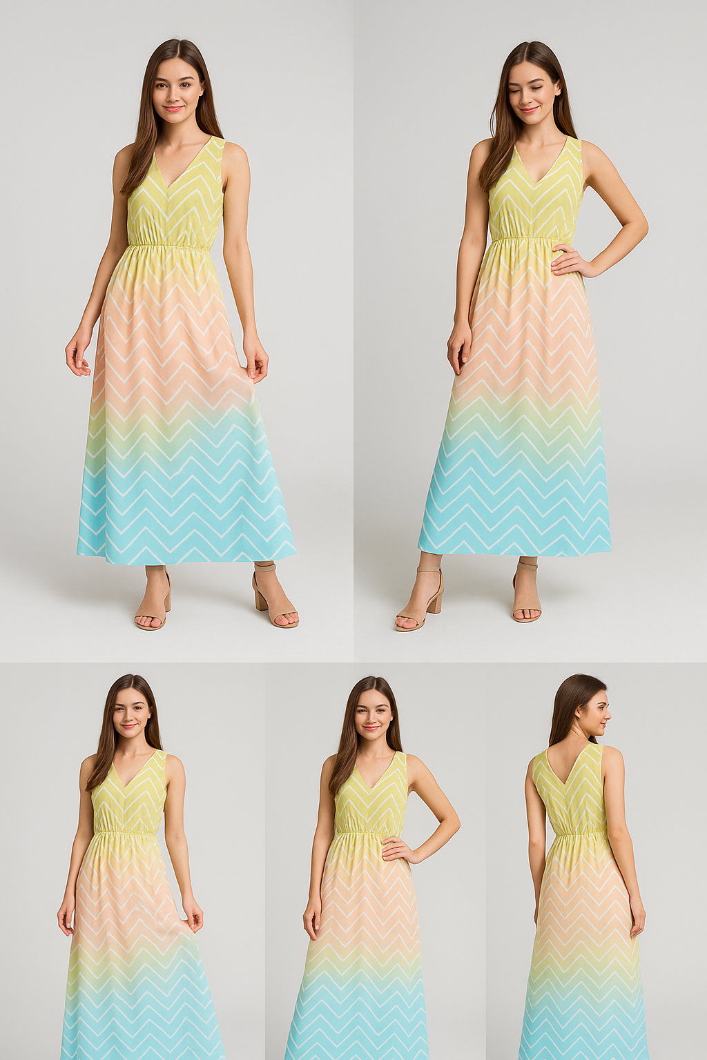 Seamless Multicolours Zigzag Digital Printed Fabric - Weightless