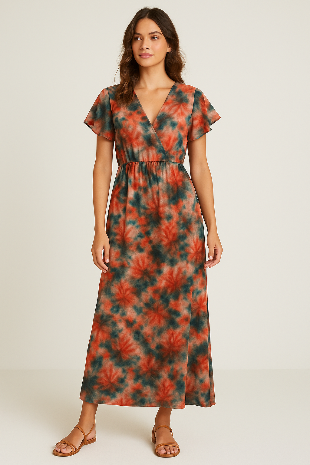 Watercolour Mapal Leafs Flower Digital Printed Fabric - Weightless