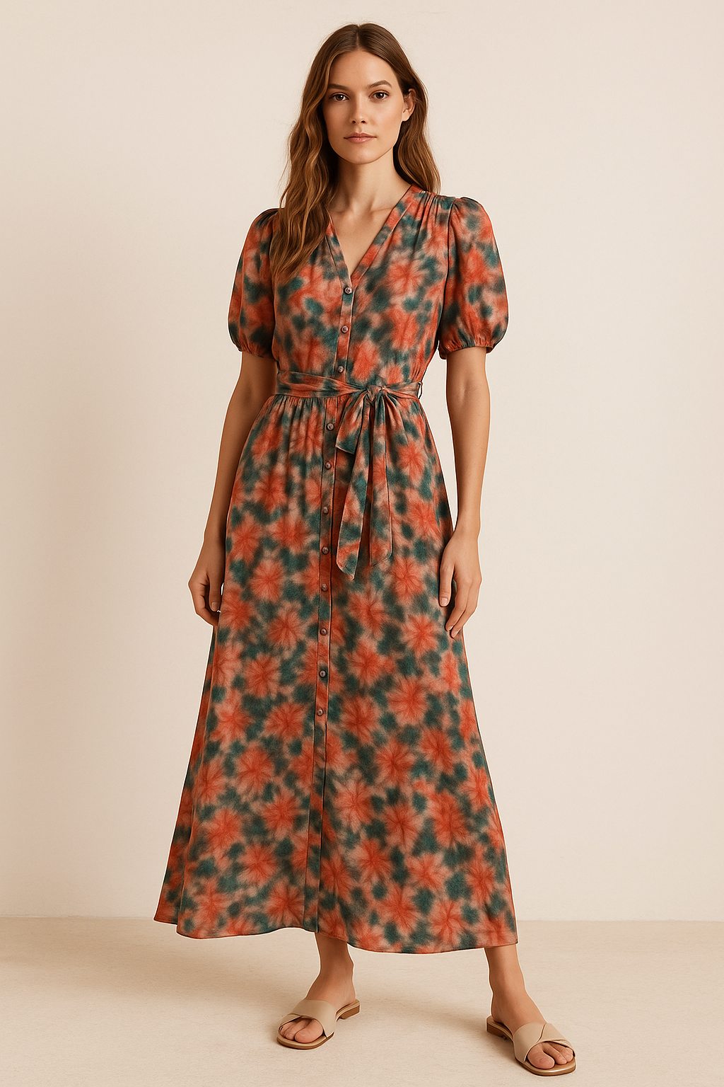 Watercolour Mapal Leafs Flower Digital Printed Fabric - Weightless