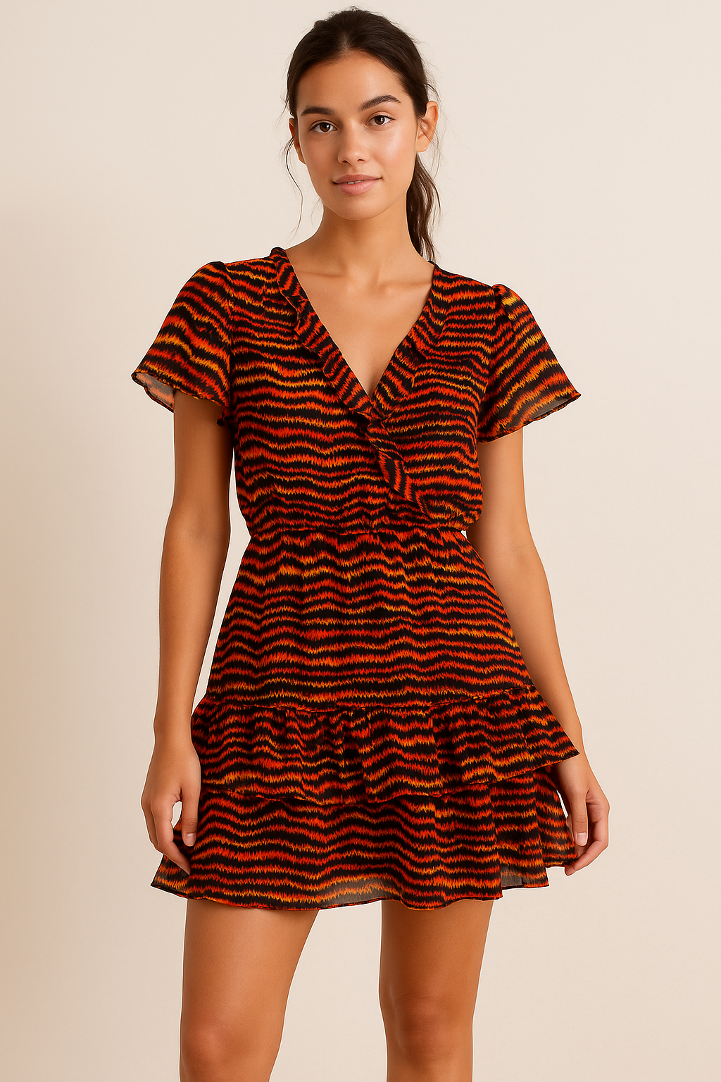 Abstract Stripes Digital Printed Fabric