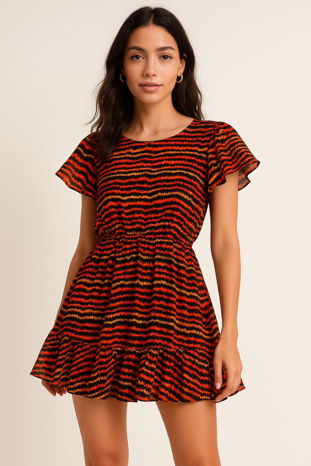 Abstract Stripes Digital Printed Fabric