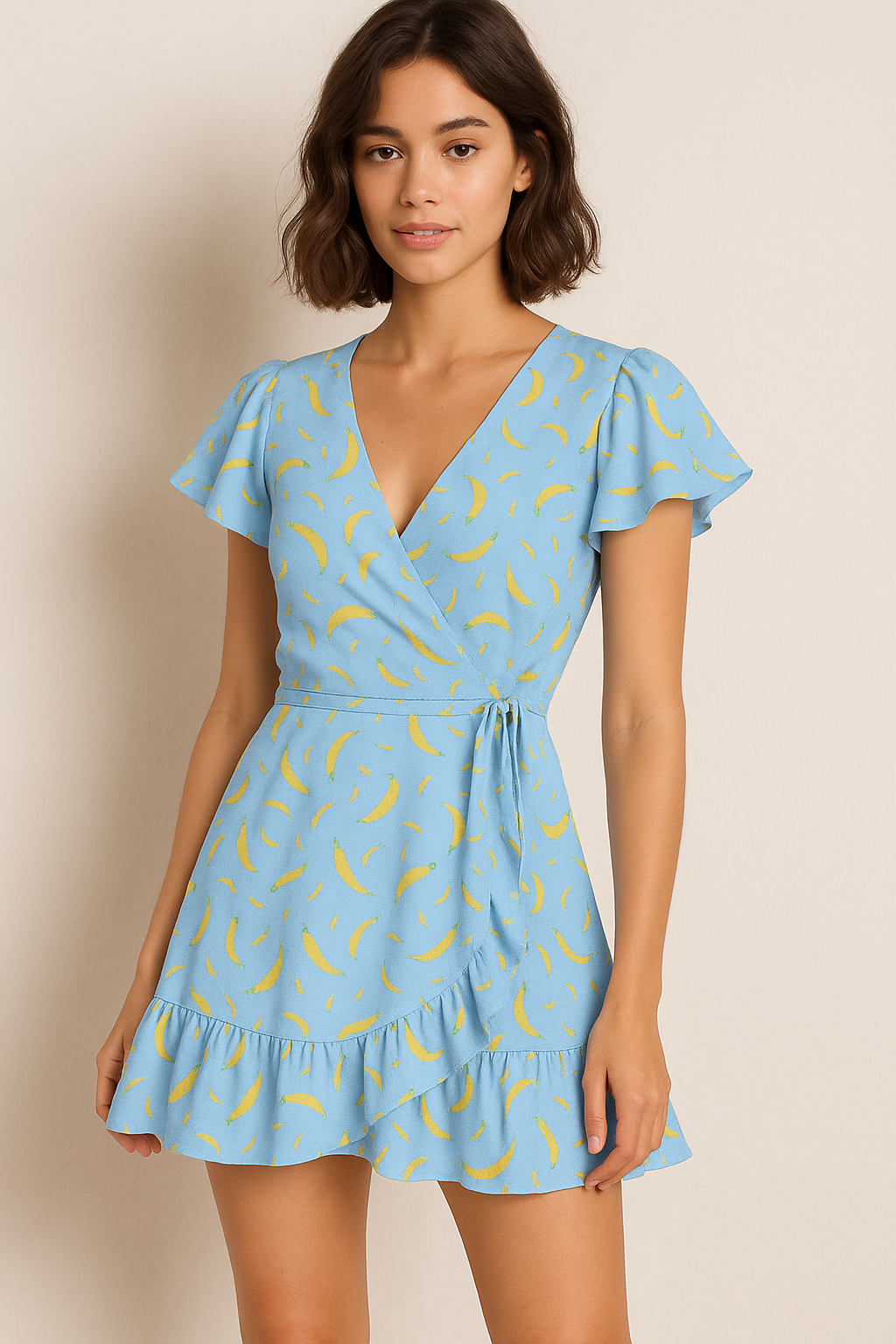 Yellow Mirchi Allover Digital Printed Fabric - Weightless