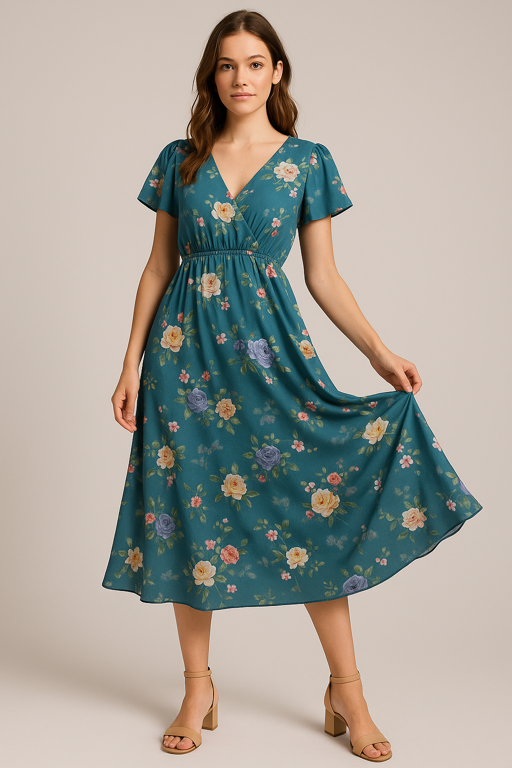 Colourful Flower Bunch Digital Printed Fabric - Weightless