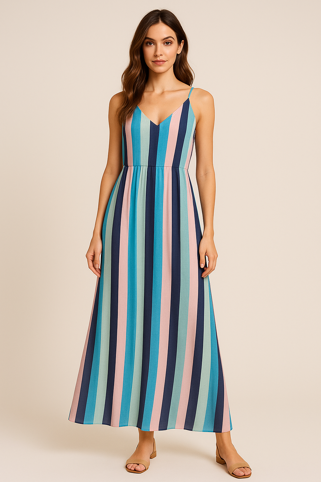 Subtle Colour Stripes Digital Printed Fabric - Weightless