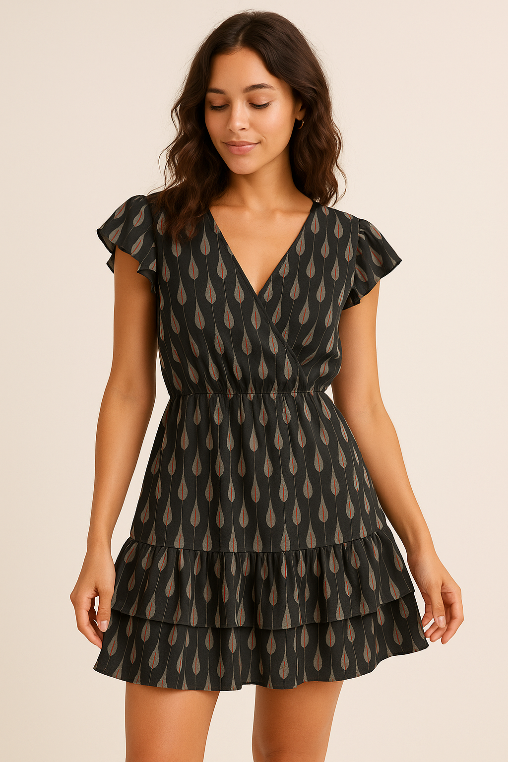 Feather Stripes Digital Printed Fabric - Weightless