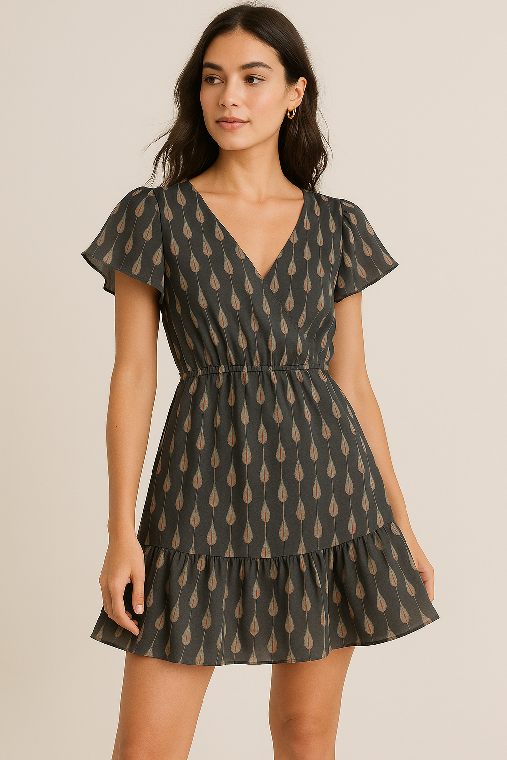 Feather Stripes Digital Printed Fabric - Weightless