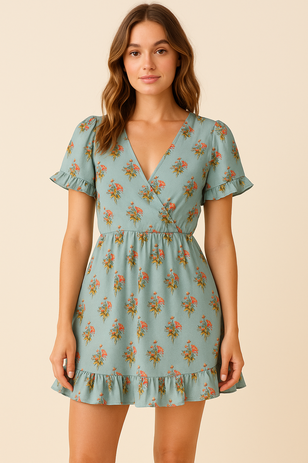 Vintage Flower Repeat Digital Printed Fabric - Weightless