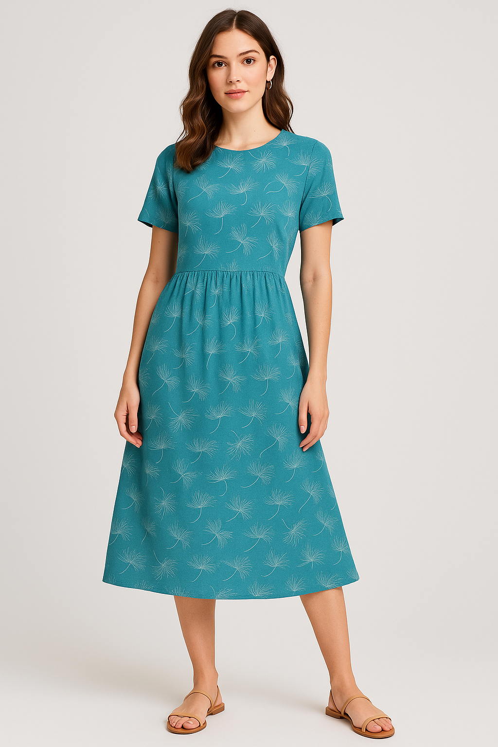 White Floating Flower Digital Printed Fabric - Weightless