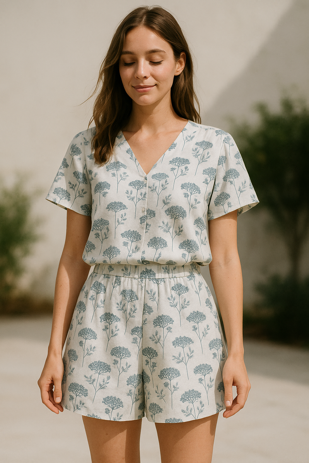 Winter Icy Flower Digital Printed Fabric  - Weightless