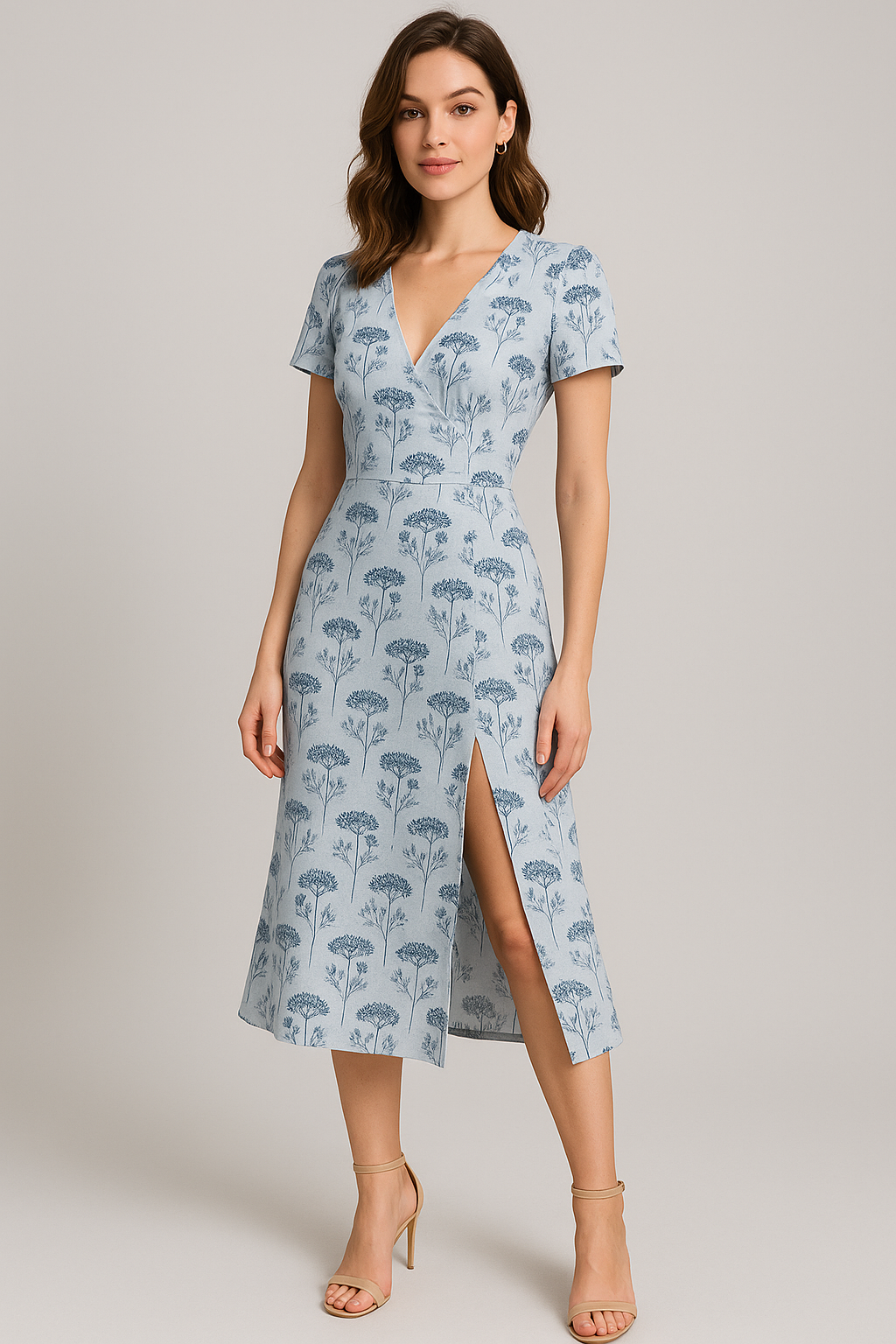 Winter Icy Flower Digital Printed Fabric  - Weightless