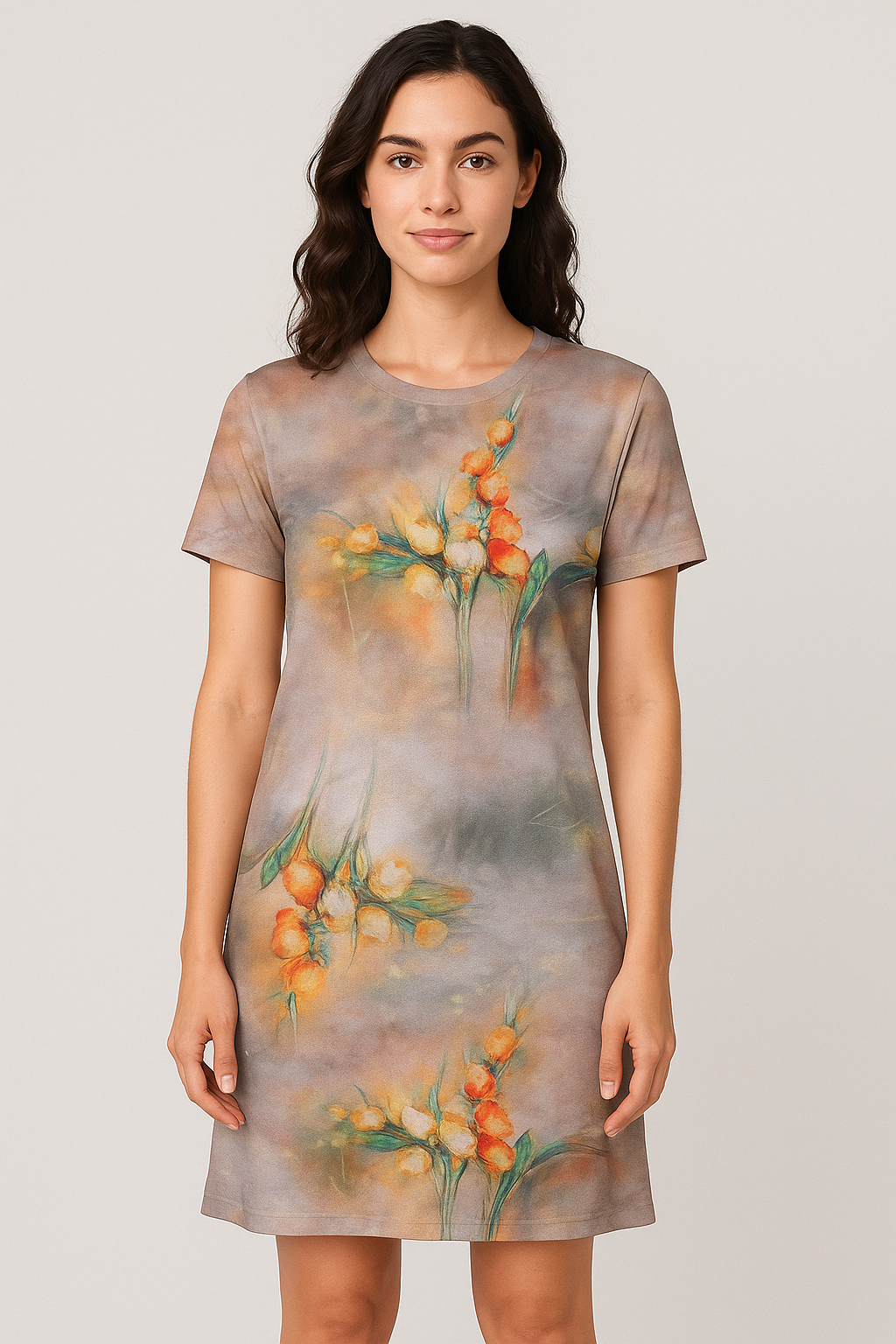 Green Flower Pure Georgette Printed Fabric