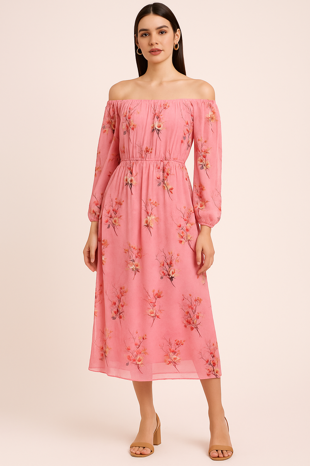 Multicolor Flower Pure Georgette Printed Fabric