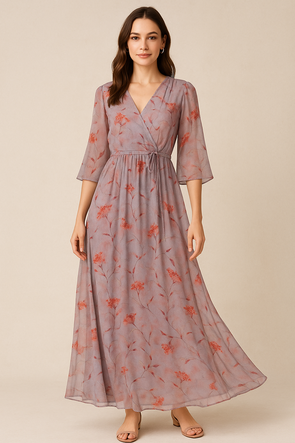 Ixora Flower With Leaves Digital Printed Fabric - Pure Georgette