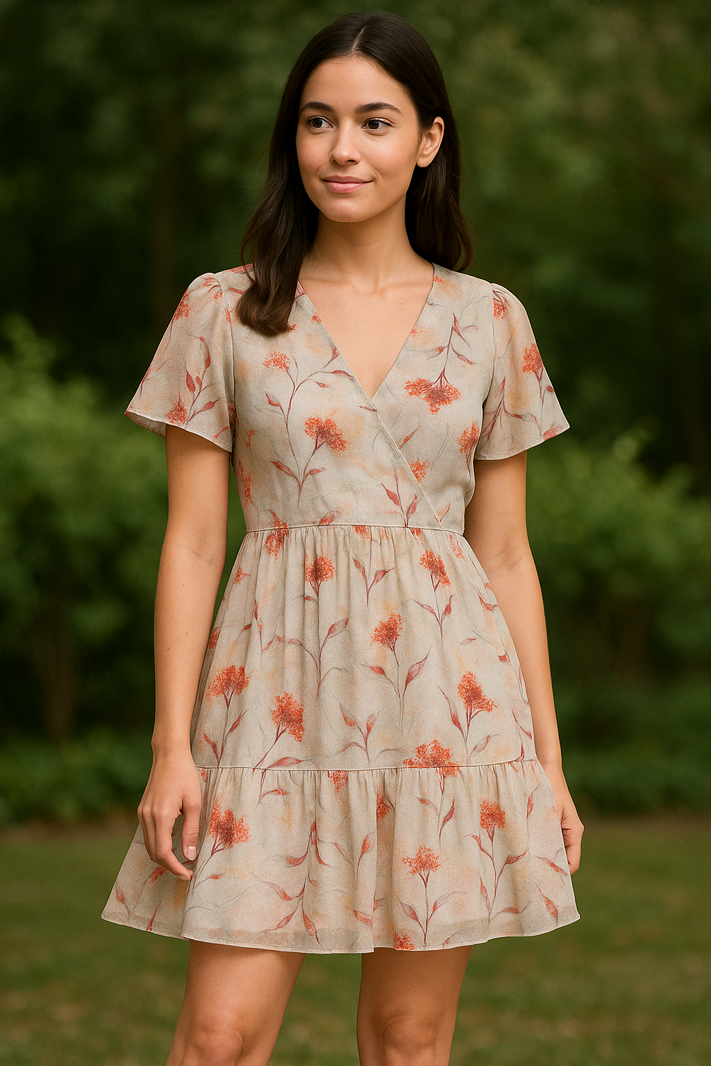 Beautiful Botanical Ixora Flower Digital Printed Fabric - Pure Georgette