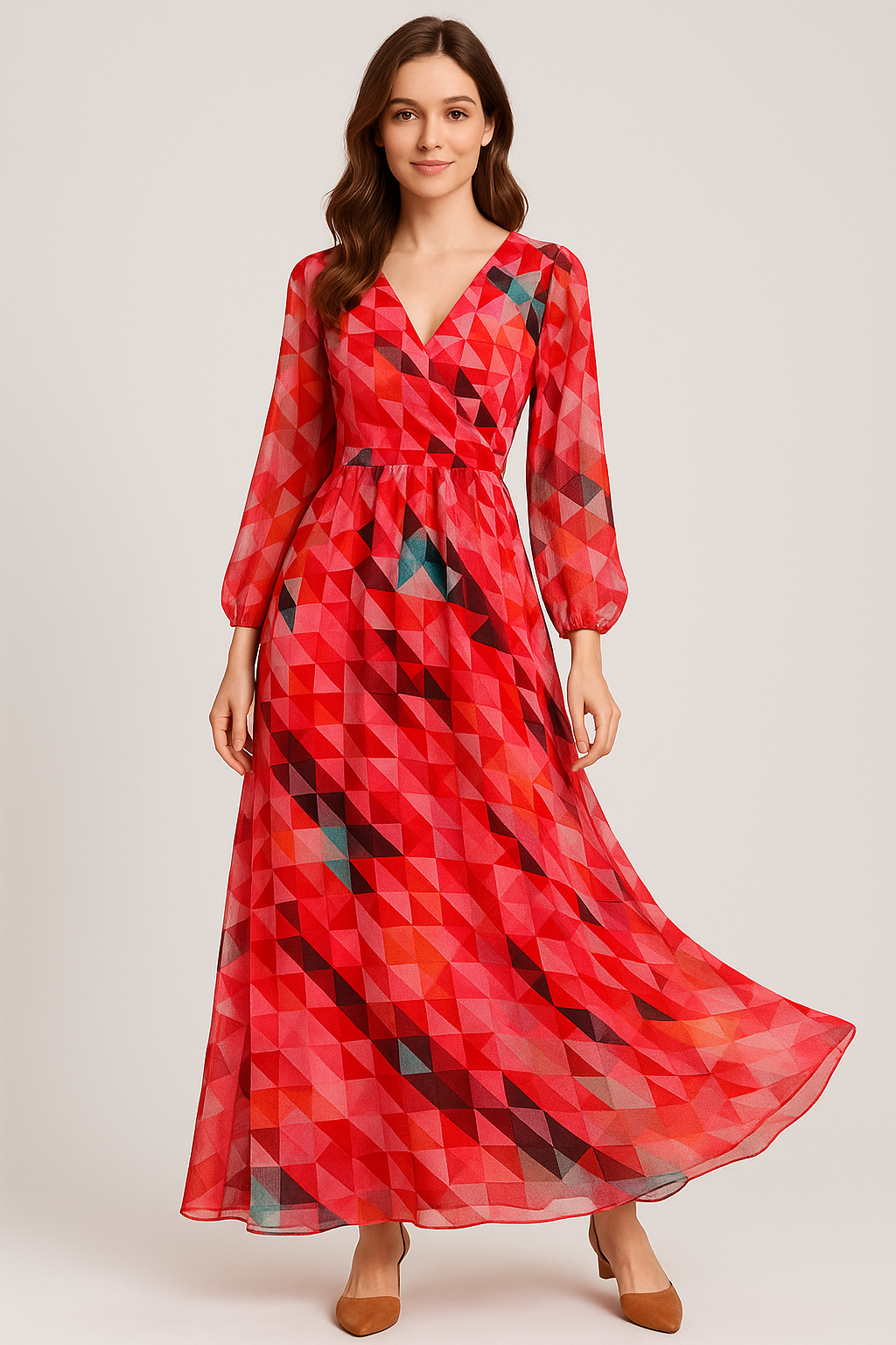 Attractive Multicolor Abstract Pattern Digital Printed Fabric - Pure Georgette