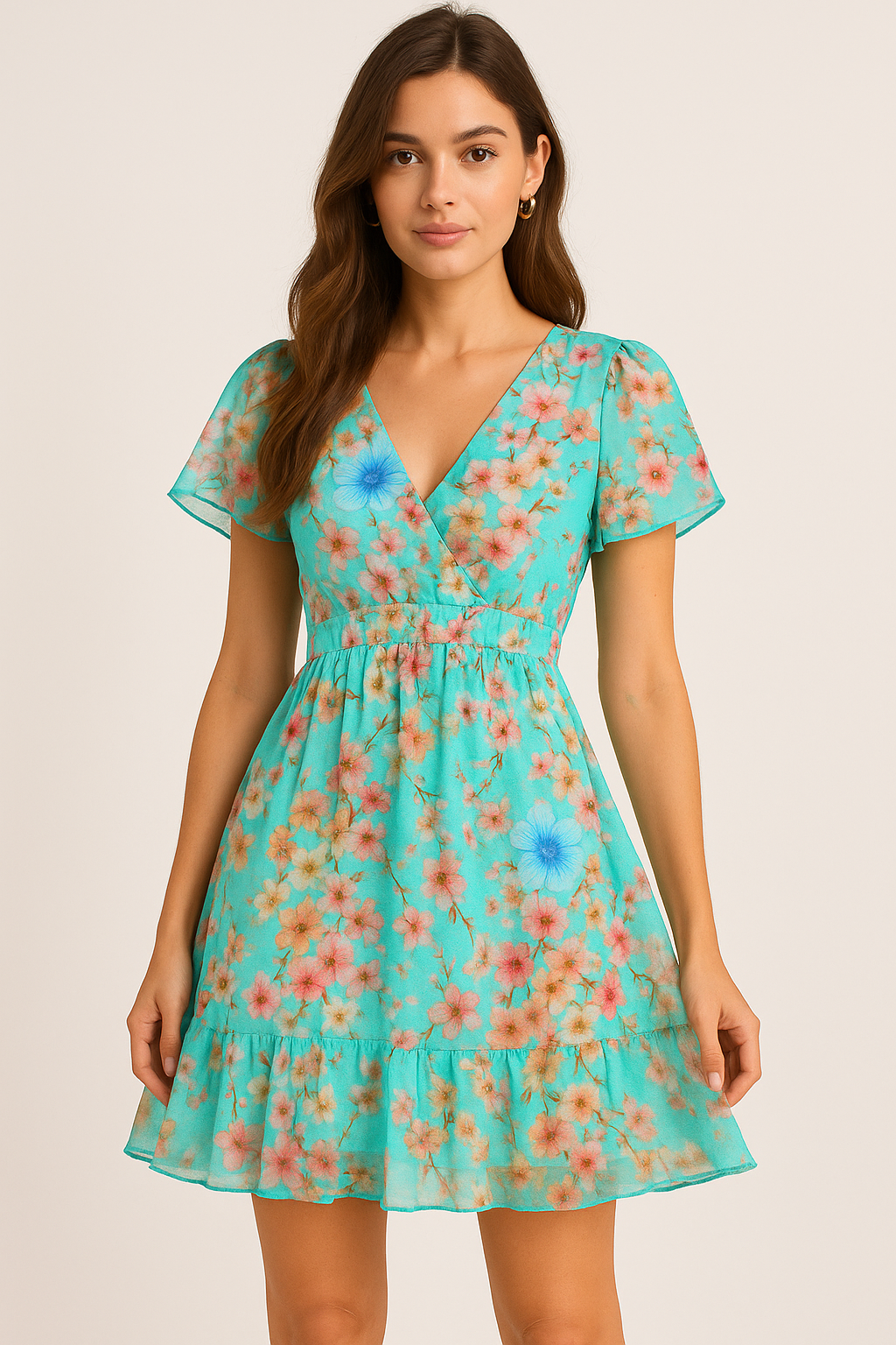 Lovely Geranium Flower Digital Printed Fabric - Pure Georgette