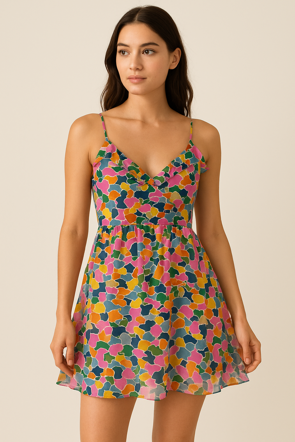 Seamless Rainbow Marble Art Digital Printed Fabric - Pure Georgette