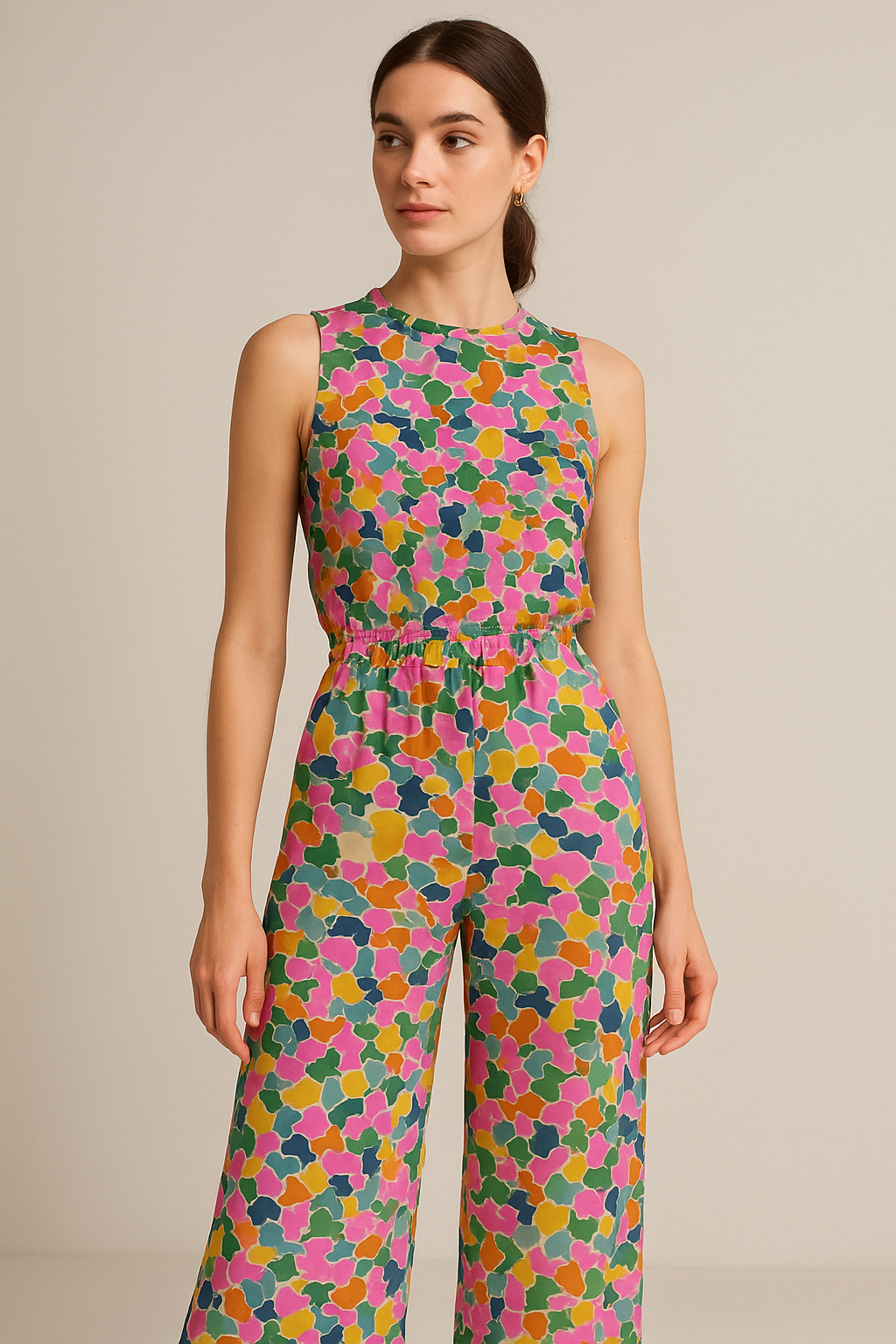 Seamless Rainbow Marble Art Digital Printed Fabric - Pure Georgette