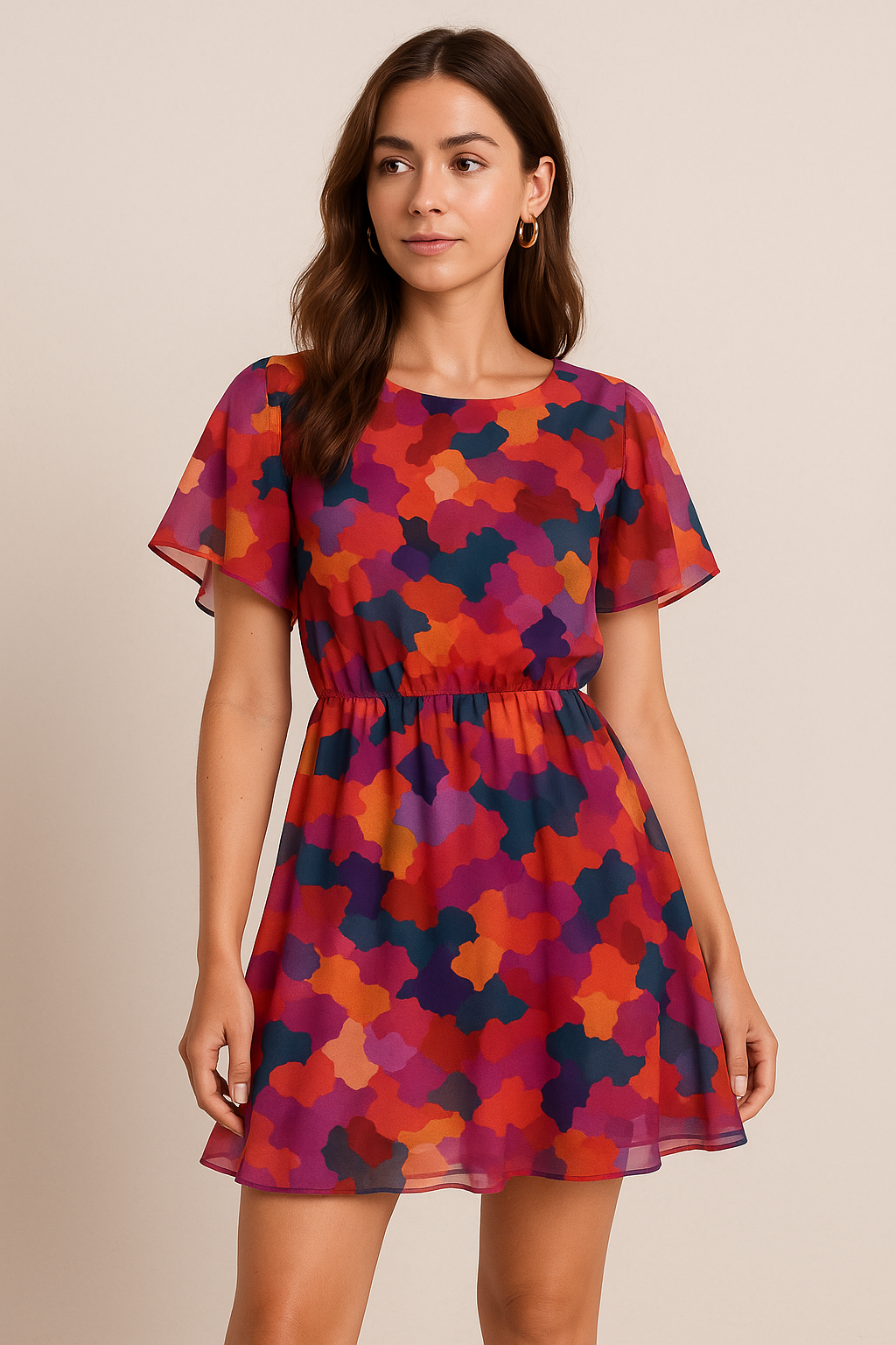 Morden Paint Of Art Multicolour Digital Printed Fabric - Pure Georgette