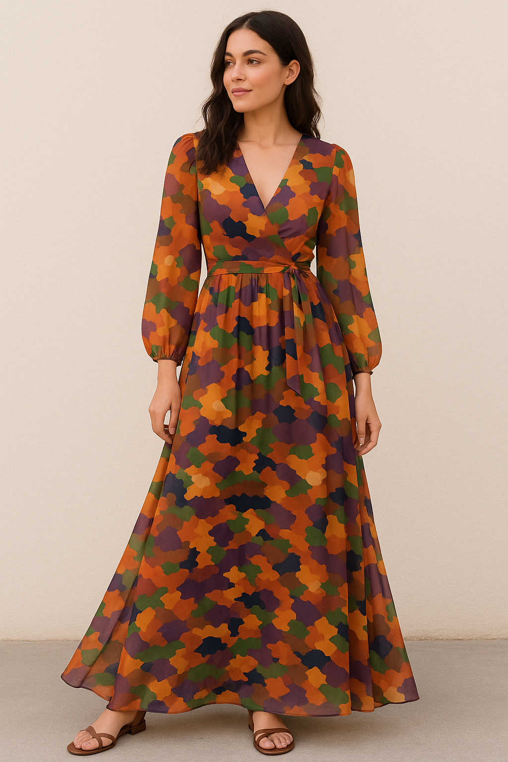 Abstract Colourful Paint Art Digital Printed Fabric - Pure Georgette