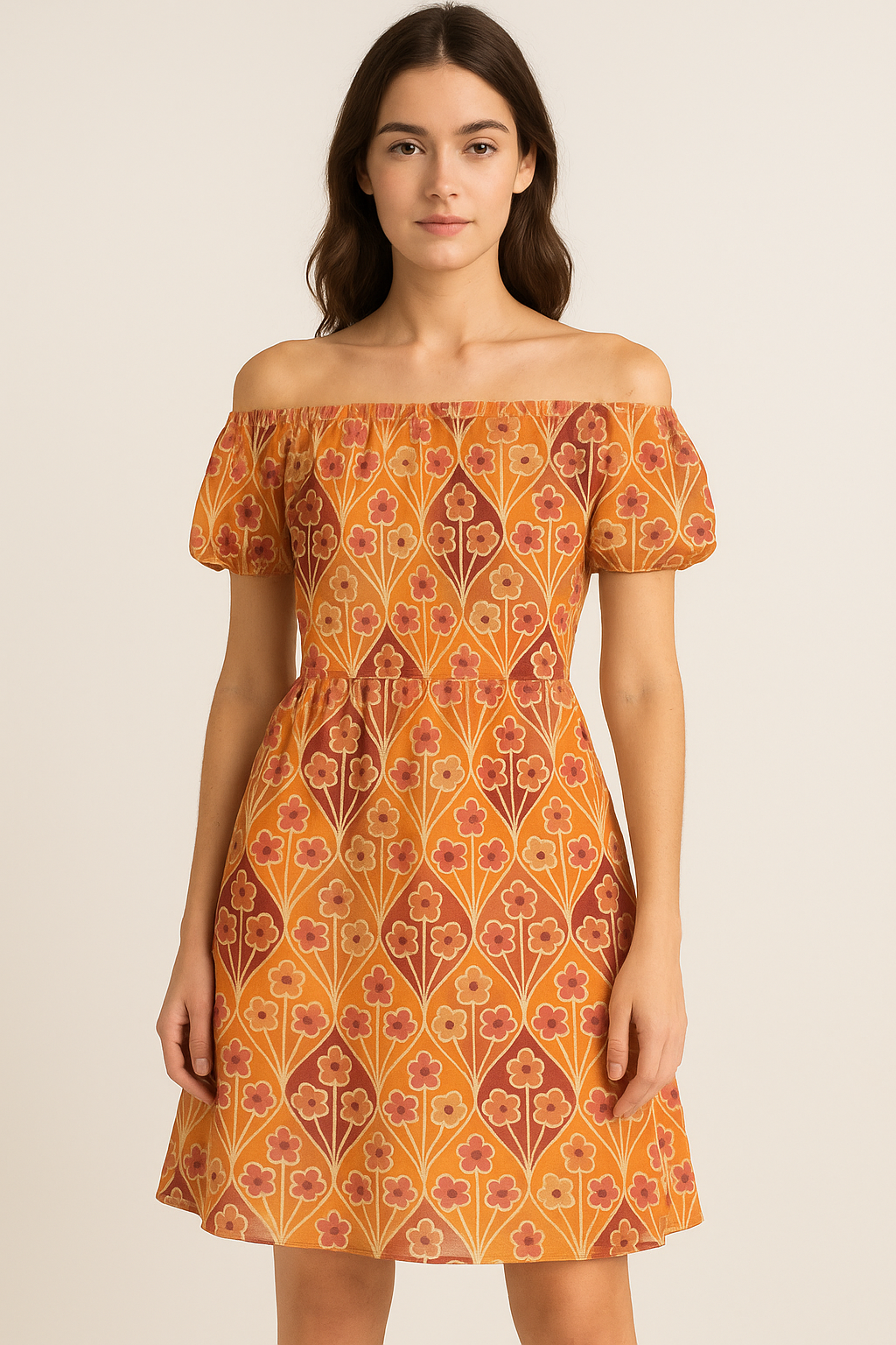 Little Three Colour Allamanda Flower Digital Printed Fabric - Pure Georgette